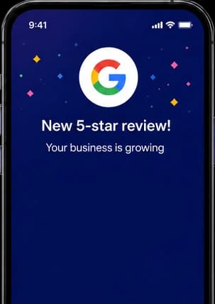 Google review notification on phone